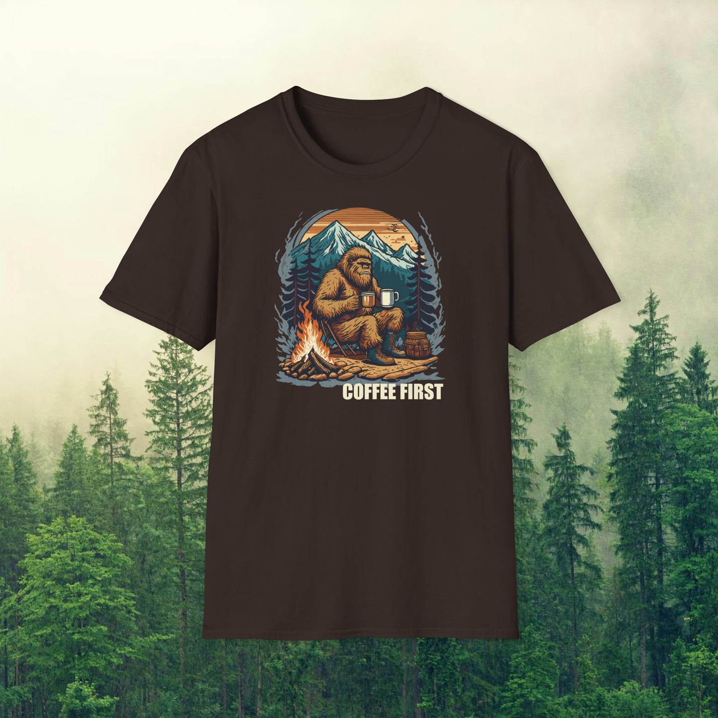 Bigfoot's Morning Brew: Sasquatchin' Adventure Tee