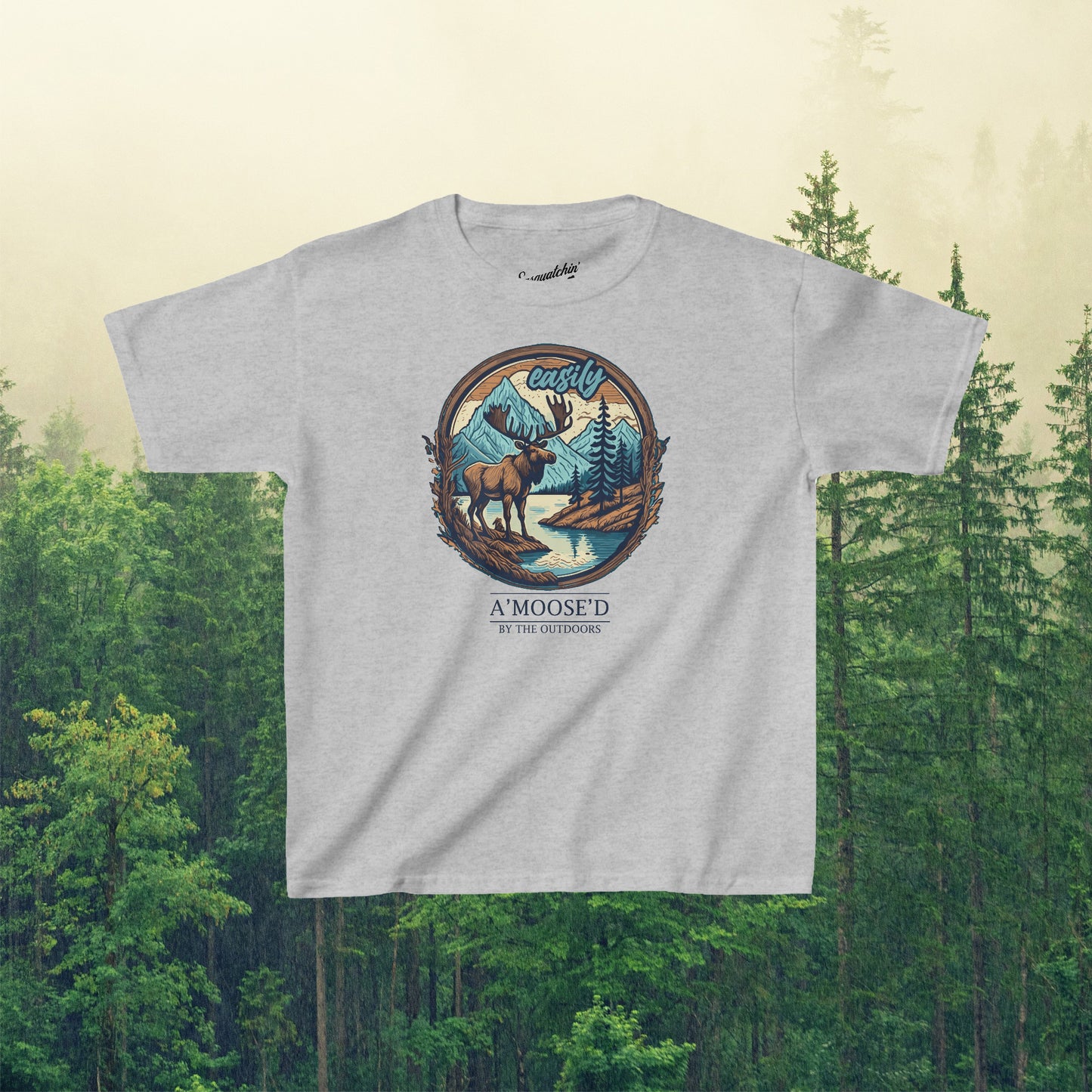 Nature's A'moose'ment: Sasquatchin' Adventure Youth Tee