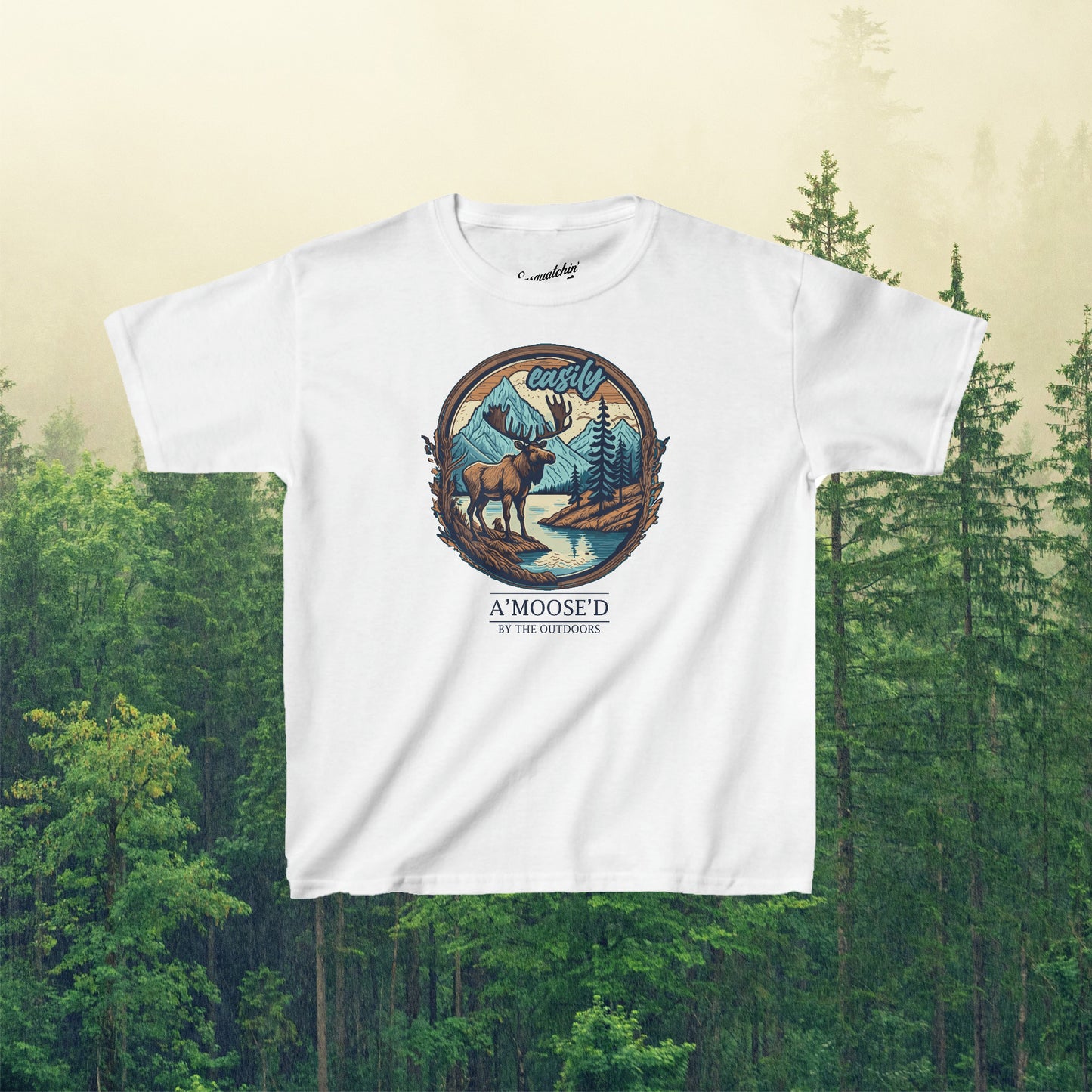 Nature's A'moose'ment: Sasquatchin' Adventure Youth Tee